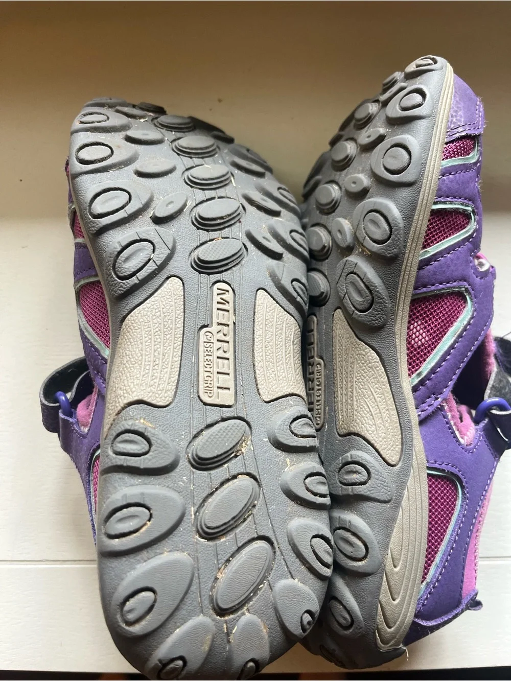 Kids Merrell Hydro H20 Hiking Water Closed Toe Sandals Girls Size 3 Pink Purple